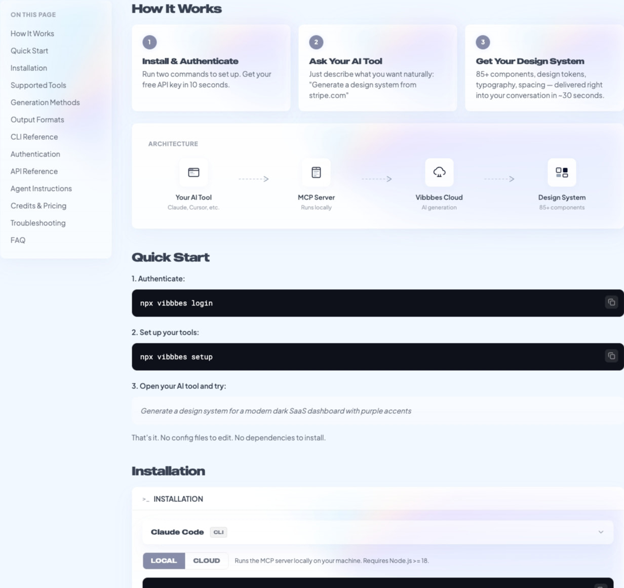 designwithvibbbes.com/docs captured website design