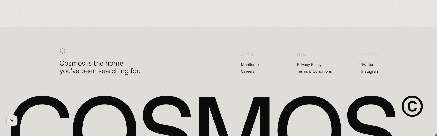 Work at Cosmos captured website design