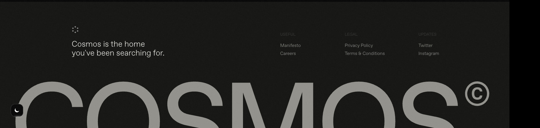 Work at Cosmos captured website design