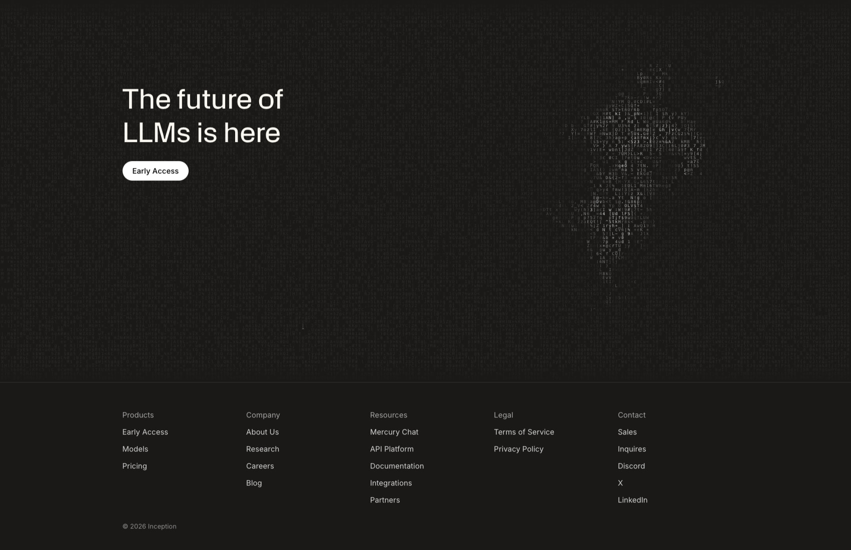 Inception – A new frontier in LLM speed captured website design