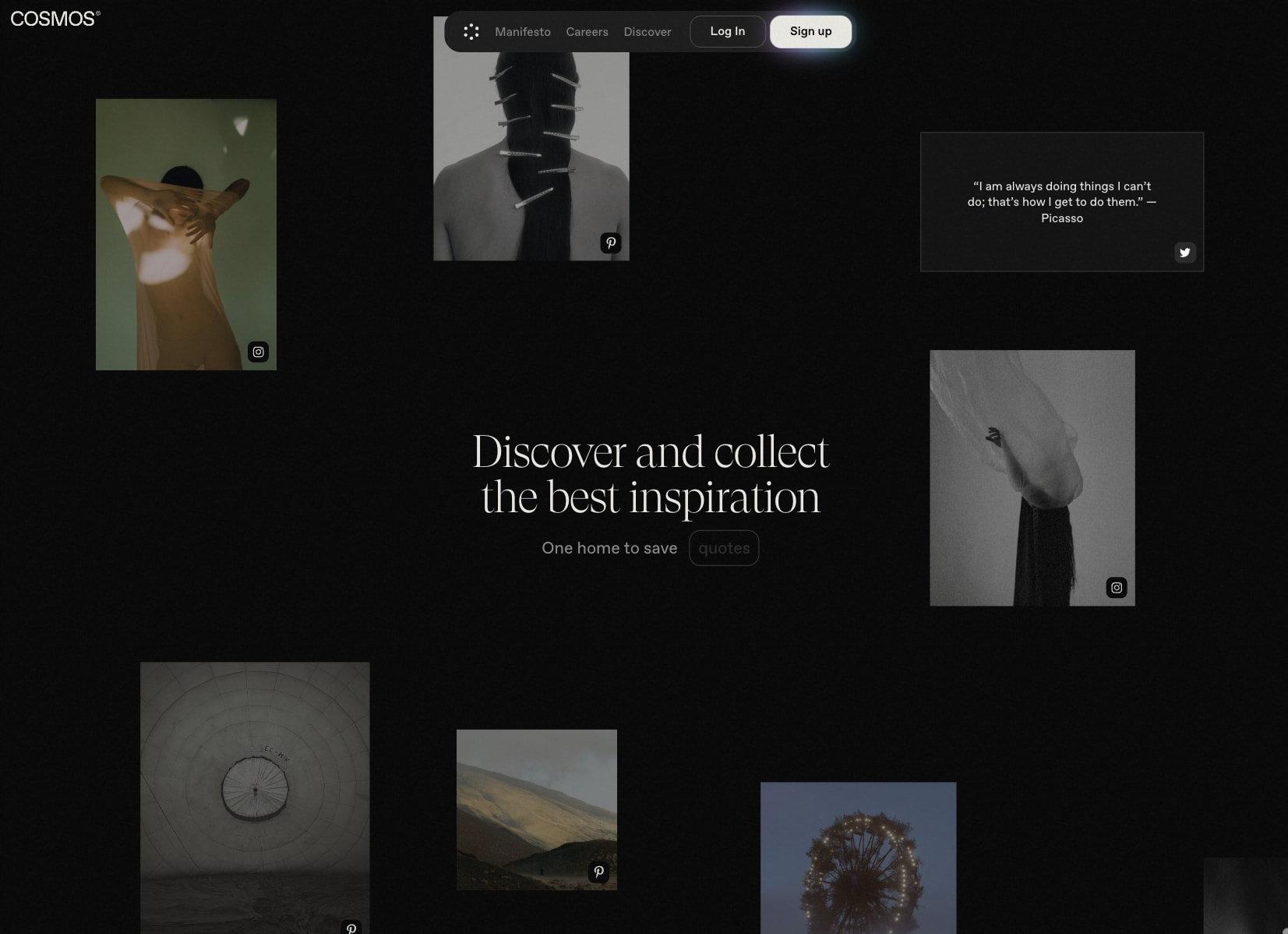 Cosmos captured website design