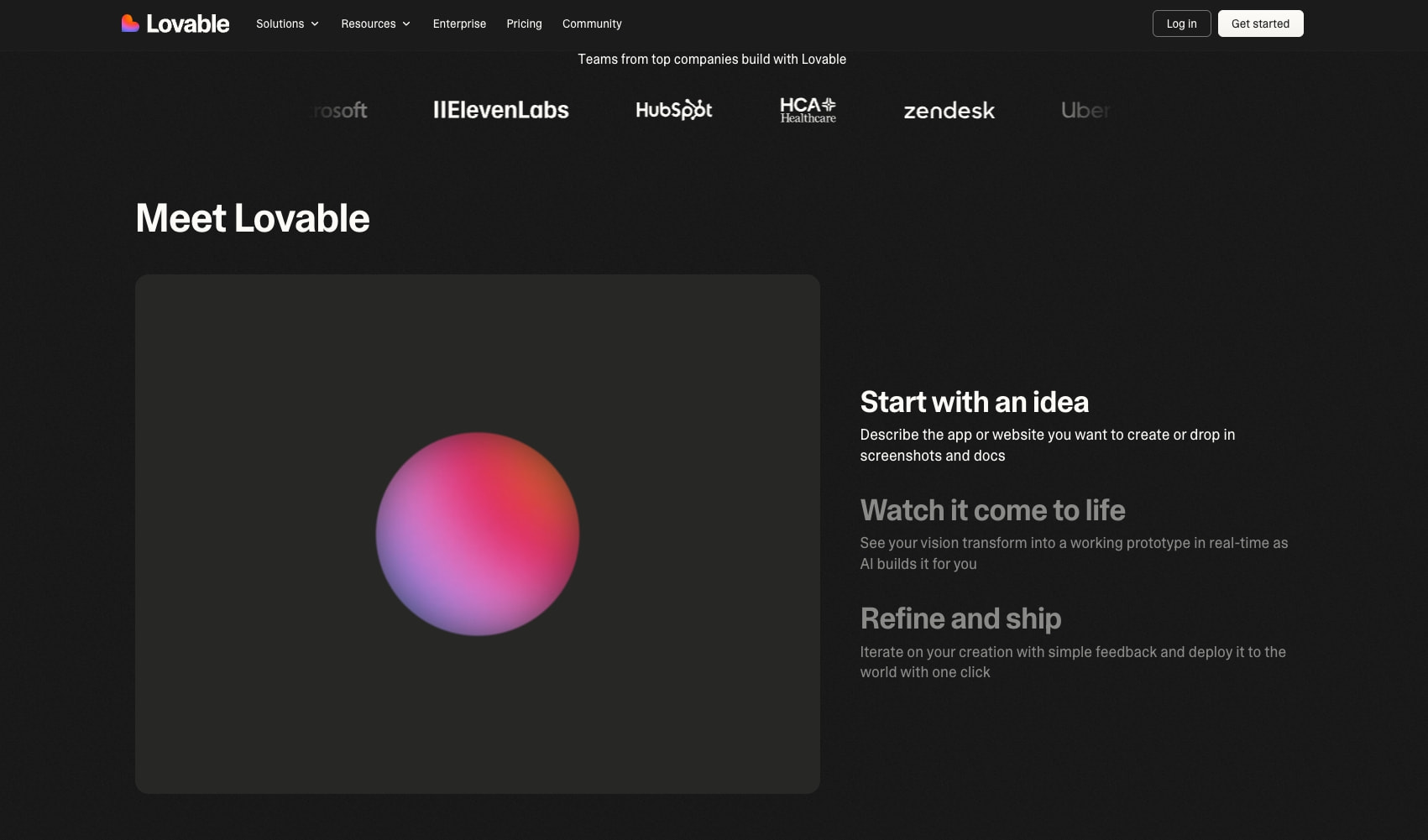 Lovable - Build Apps & Websites with AI, Fast | No Code App Builder captured website design