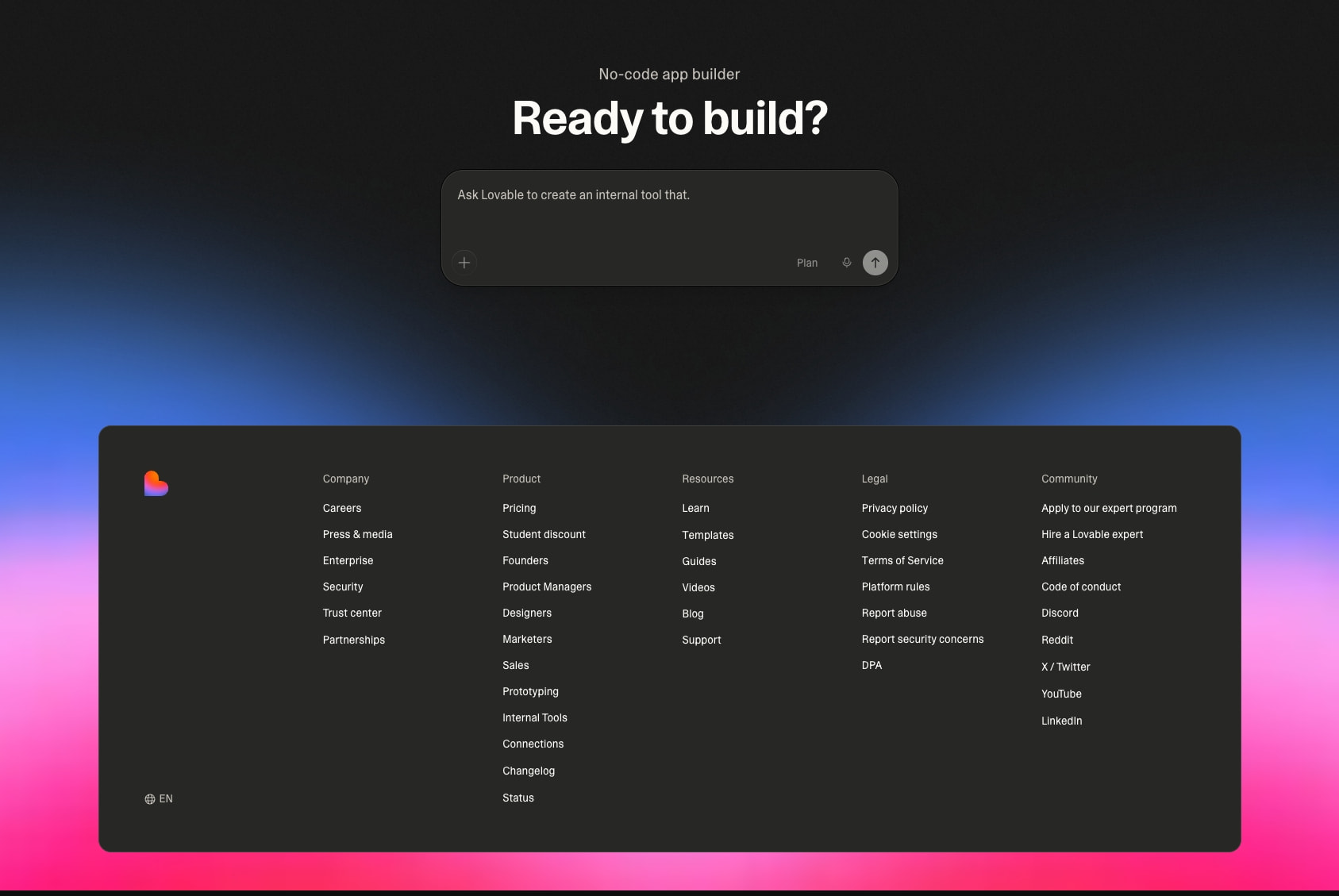 Lovable - Build Apps & Websites with AI, Fast | No Code App Builder captured website design