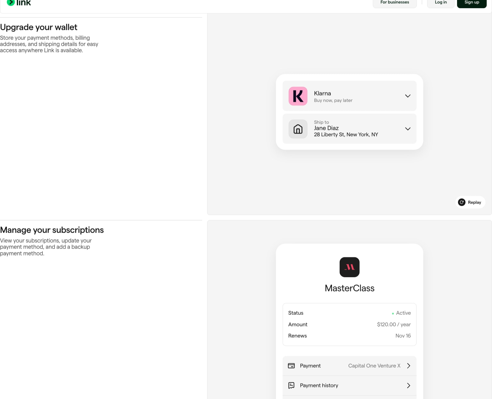 Link: The wallet designed for the internet captured website design
