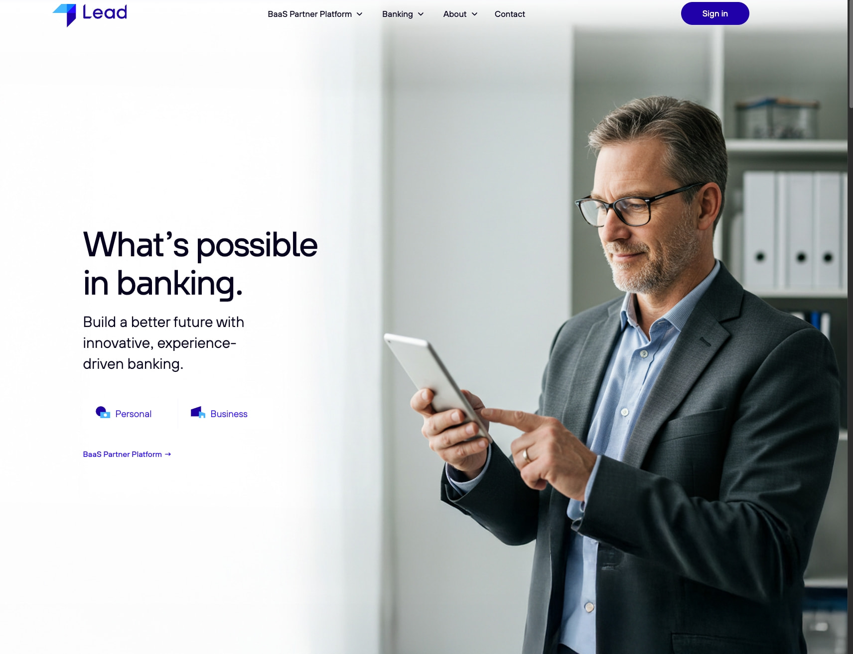 Lead Bank captured website design