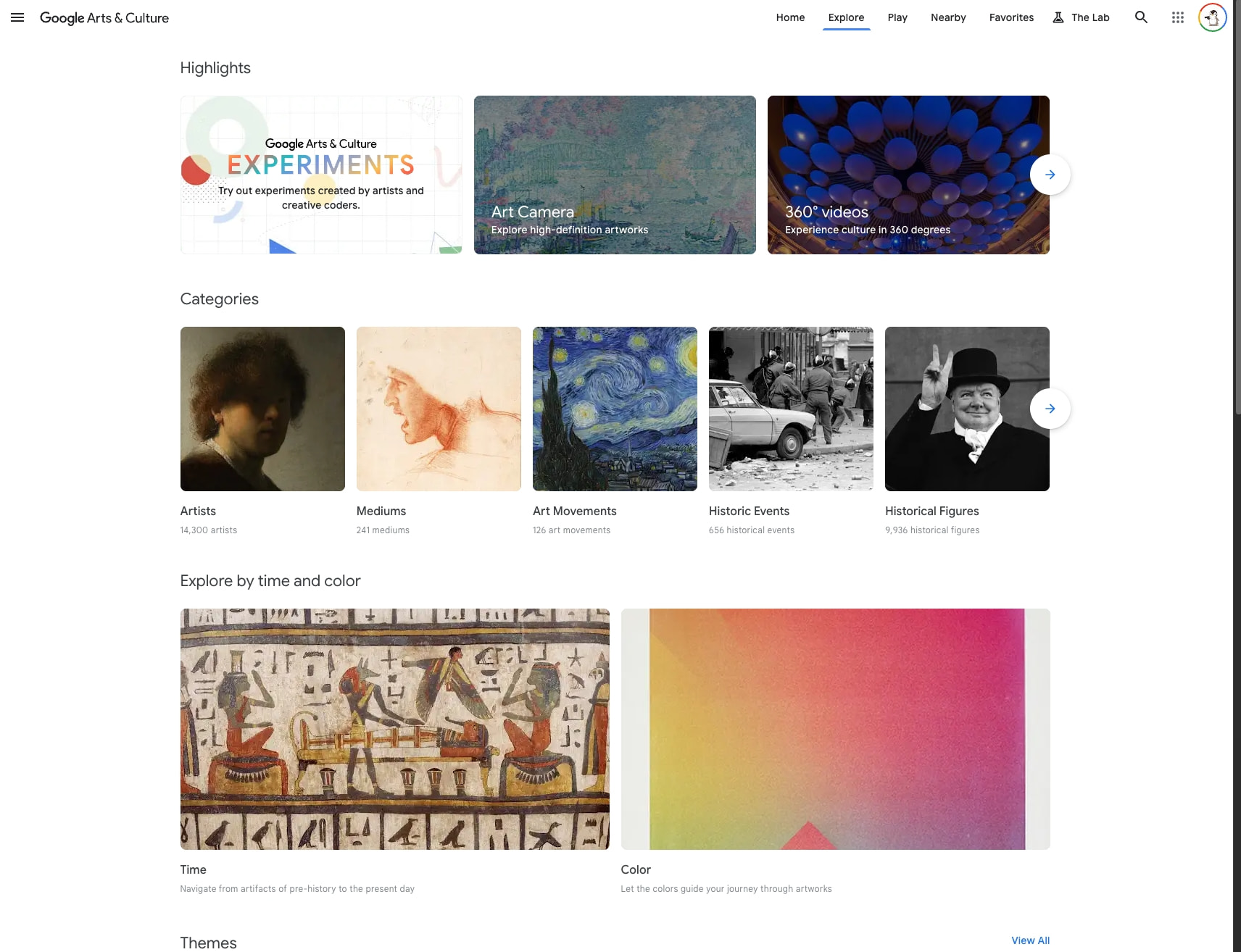 Explore — Google Arts & Culture captured website design