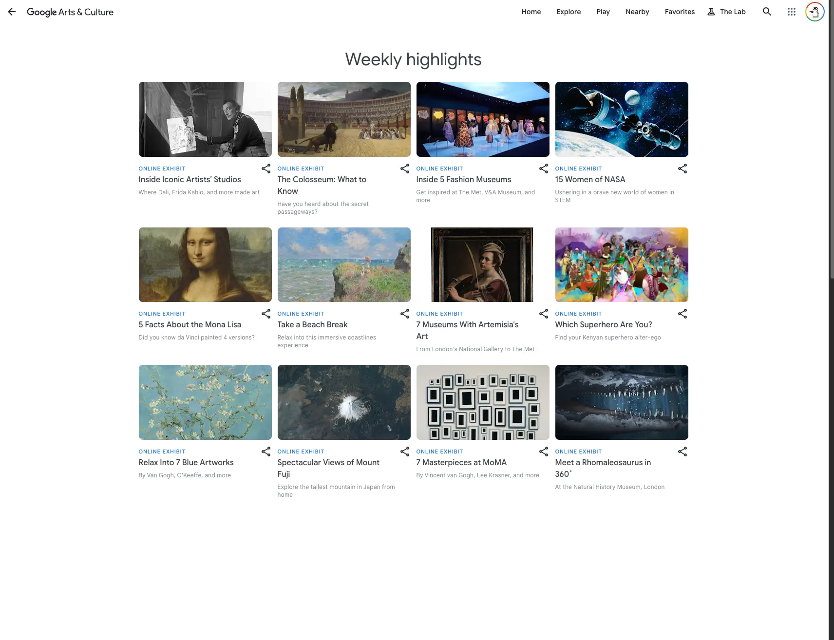 artsandculture.google.com/recommended captured website design