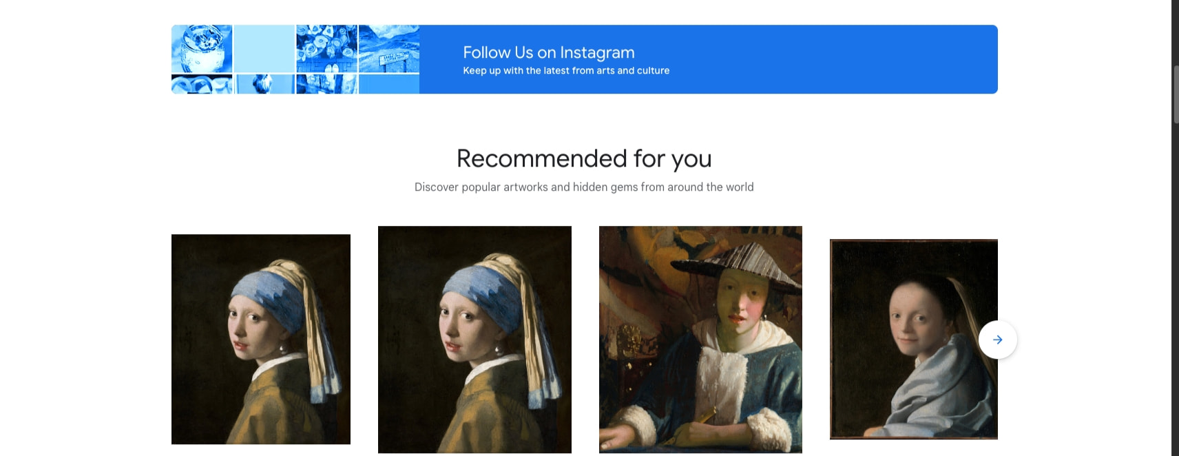 Google Arts & Culture captured website design