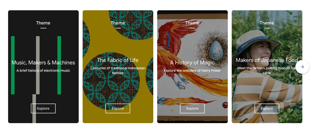 Google Arts & Culture captured website design
