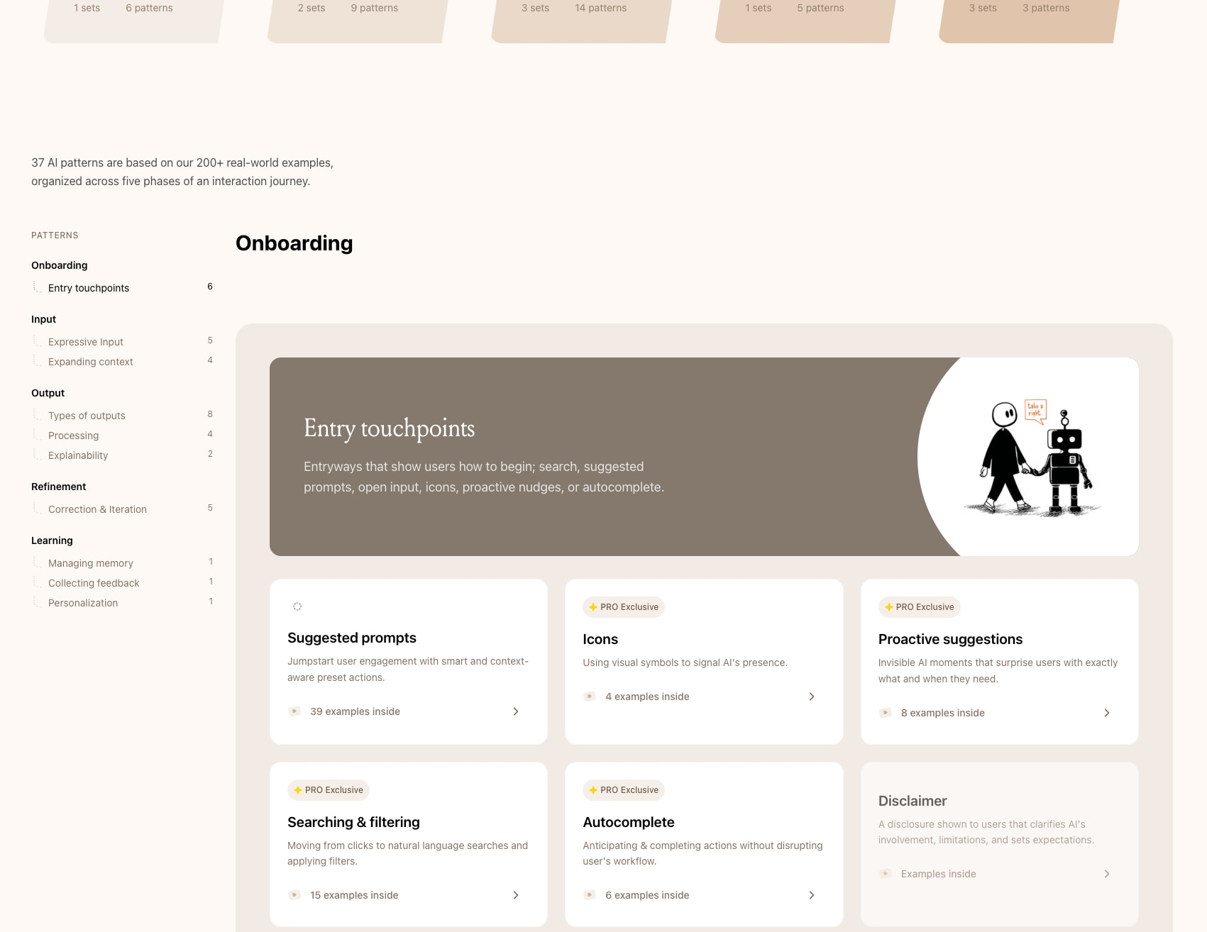 Patterns captured website design