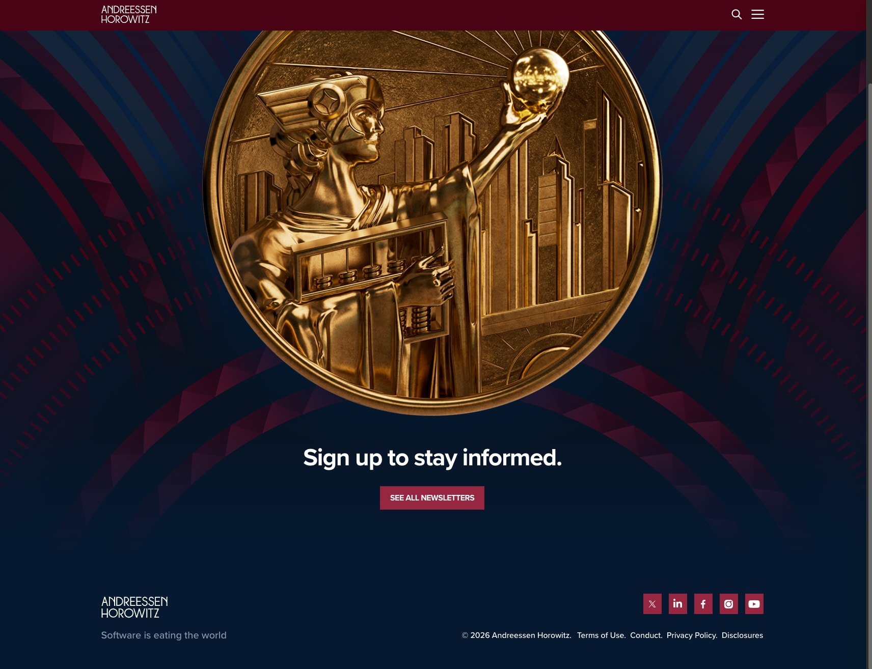 Andreessen Horowitz | Software Is Eating the World captured website design