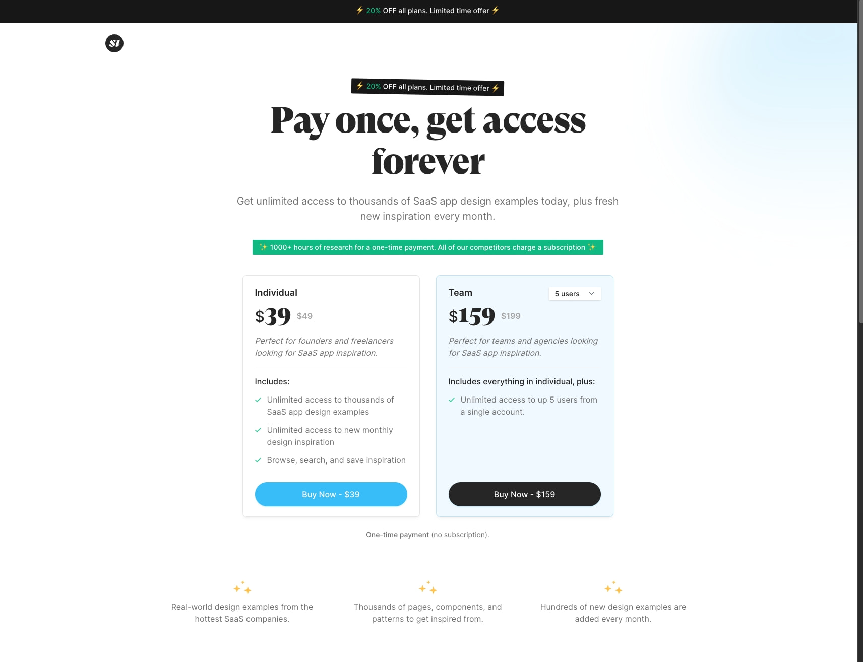 Pricing - Saas Interface captured website design
