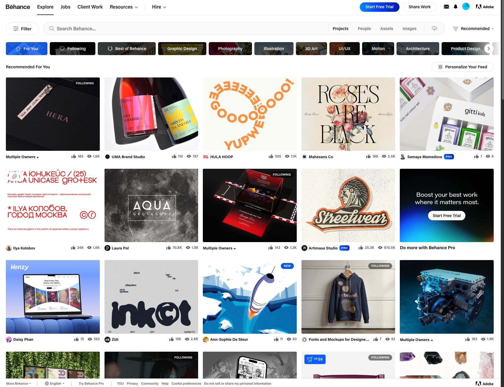 For You :: Behance captured website design