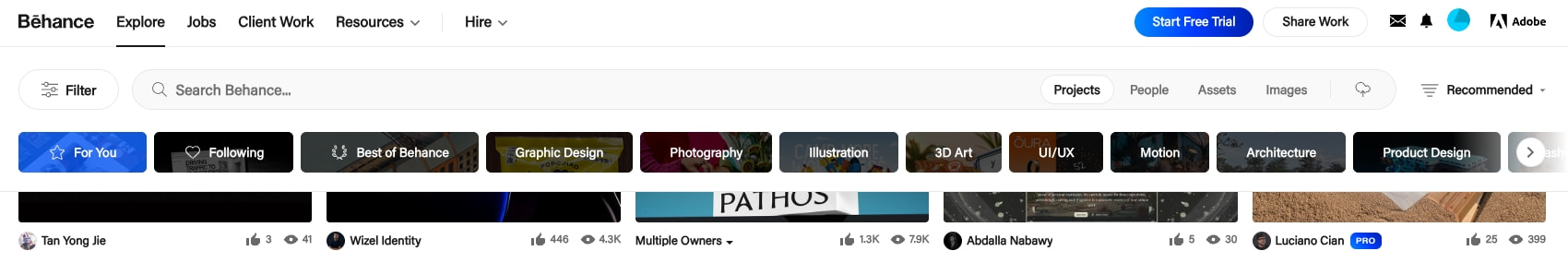 For You :: Behance captured website design