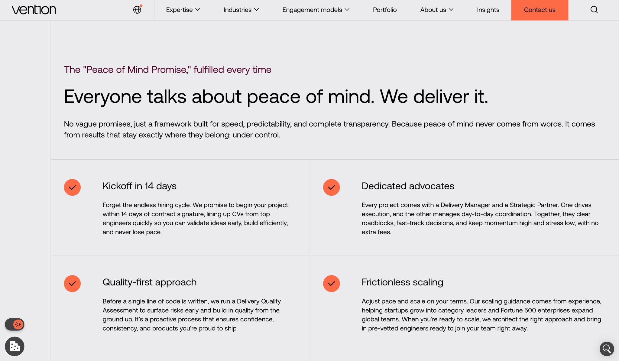 Software Development Company | Vention captured website design