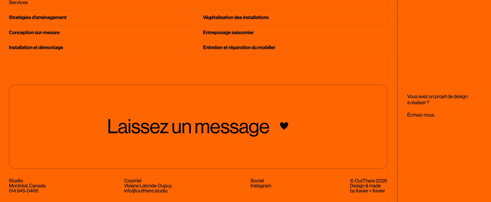 OutThere captured website design