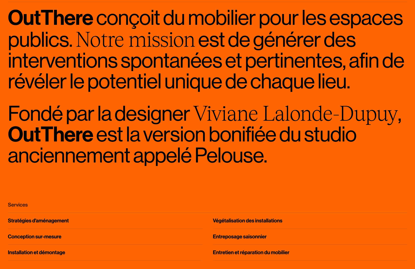 OutThere captured website design