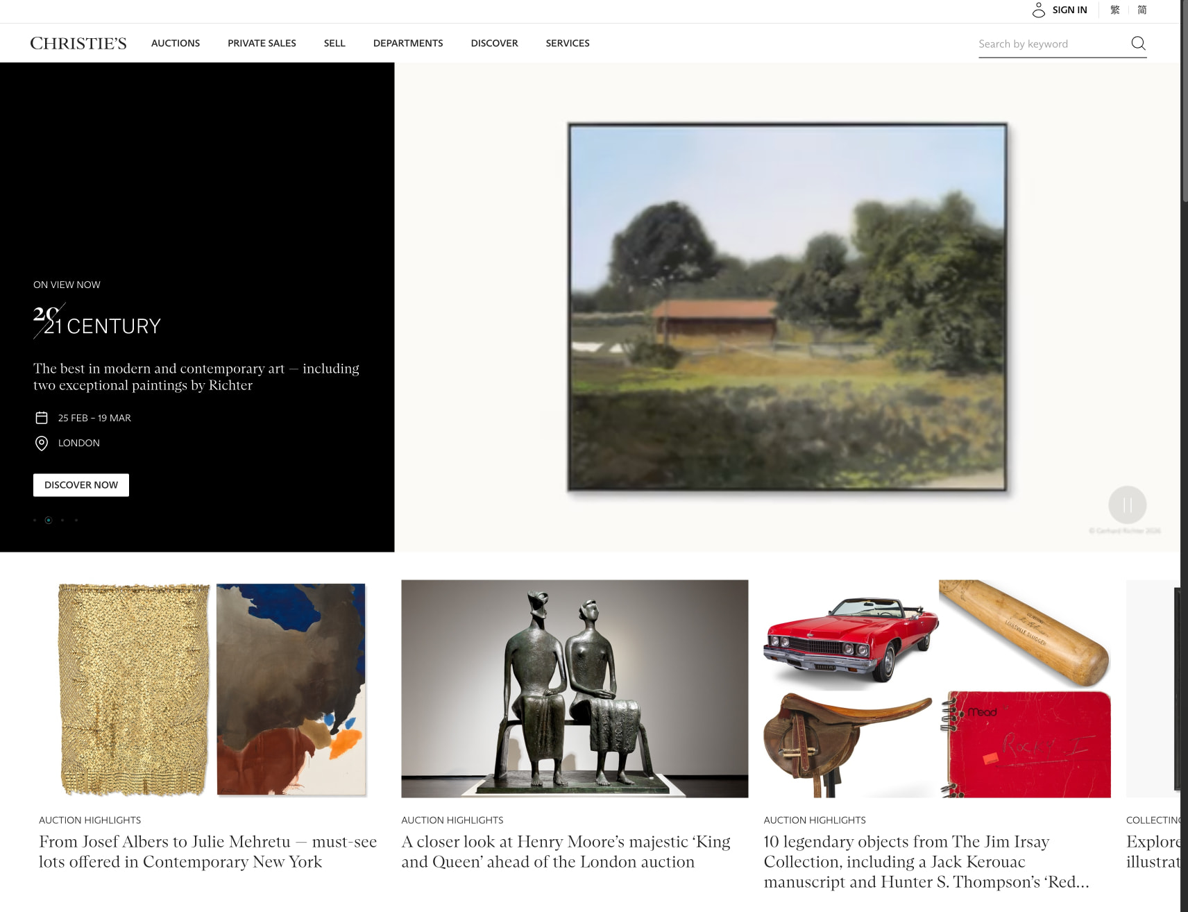 Christie’s | Fine Art, Luxury & Antiques Auctions captured website design