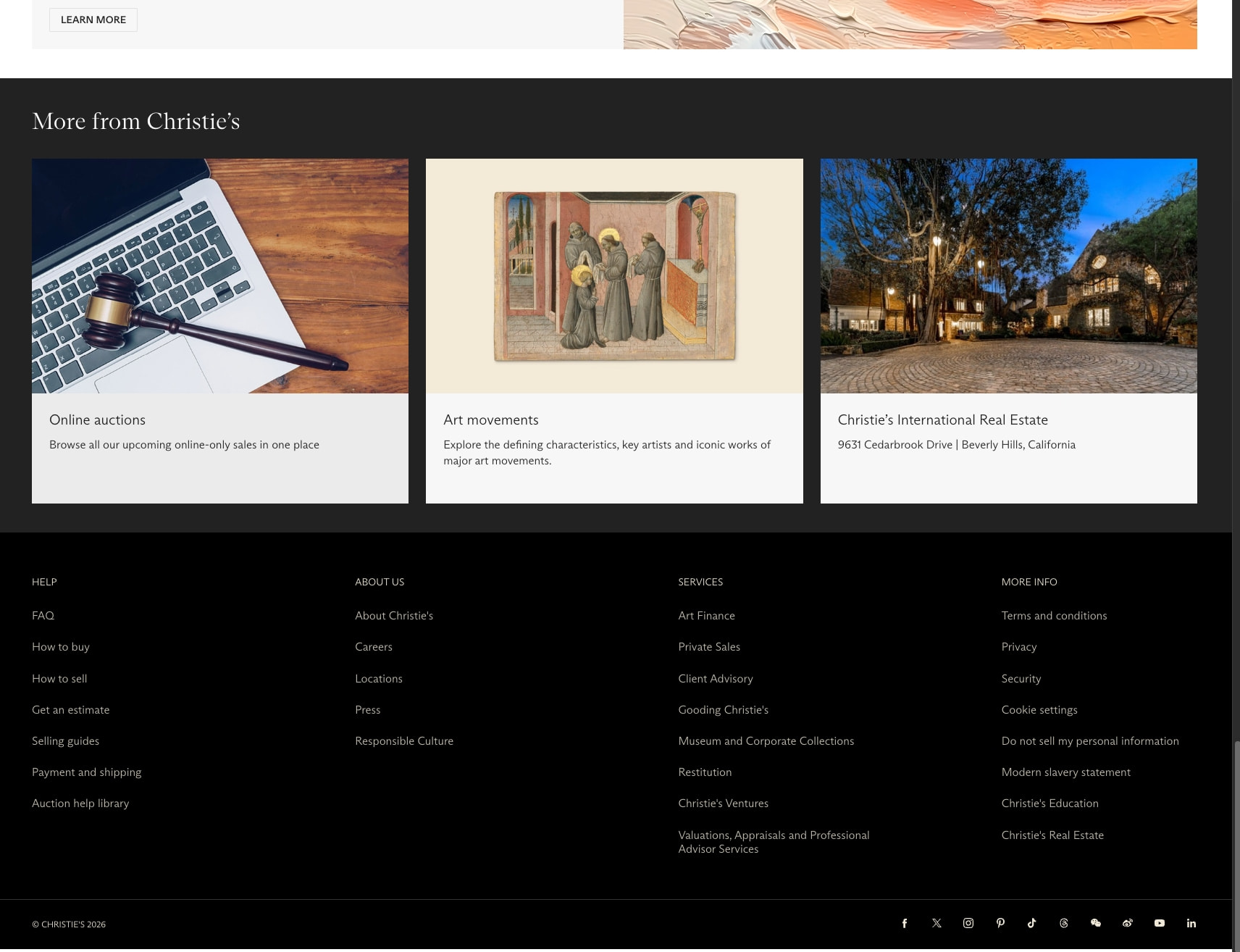 Christie’s | Fine Art, Luxury & Antiques Auctions captured website design