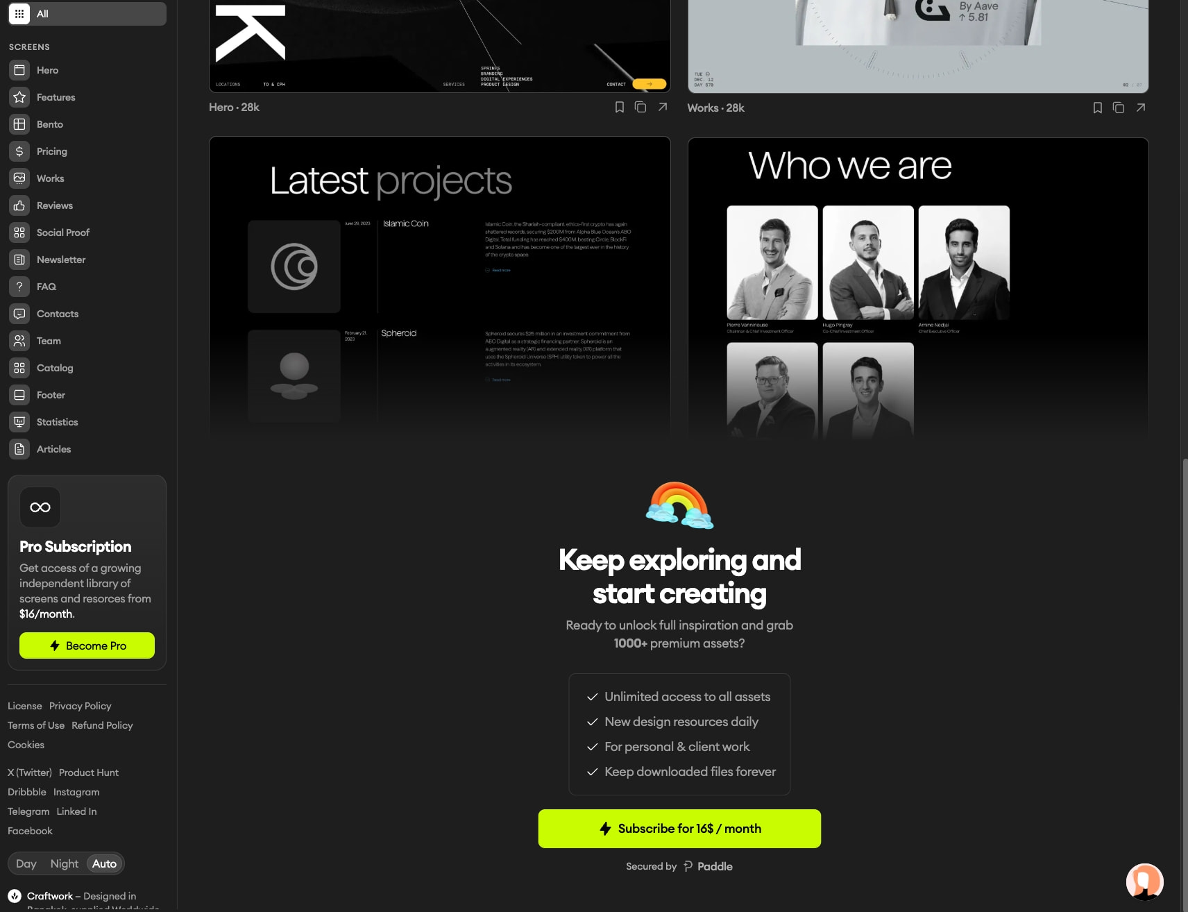 Curated Inspiration captured website design