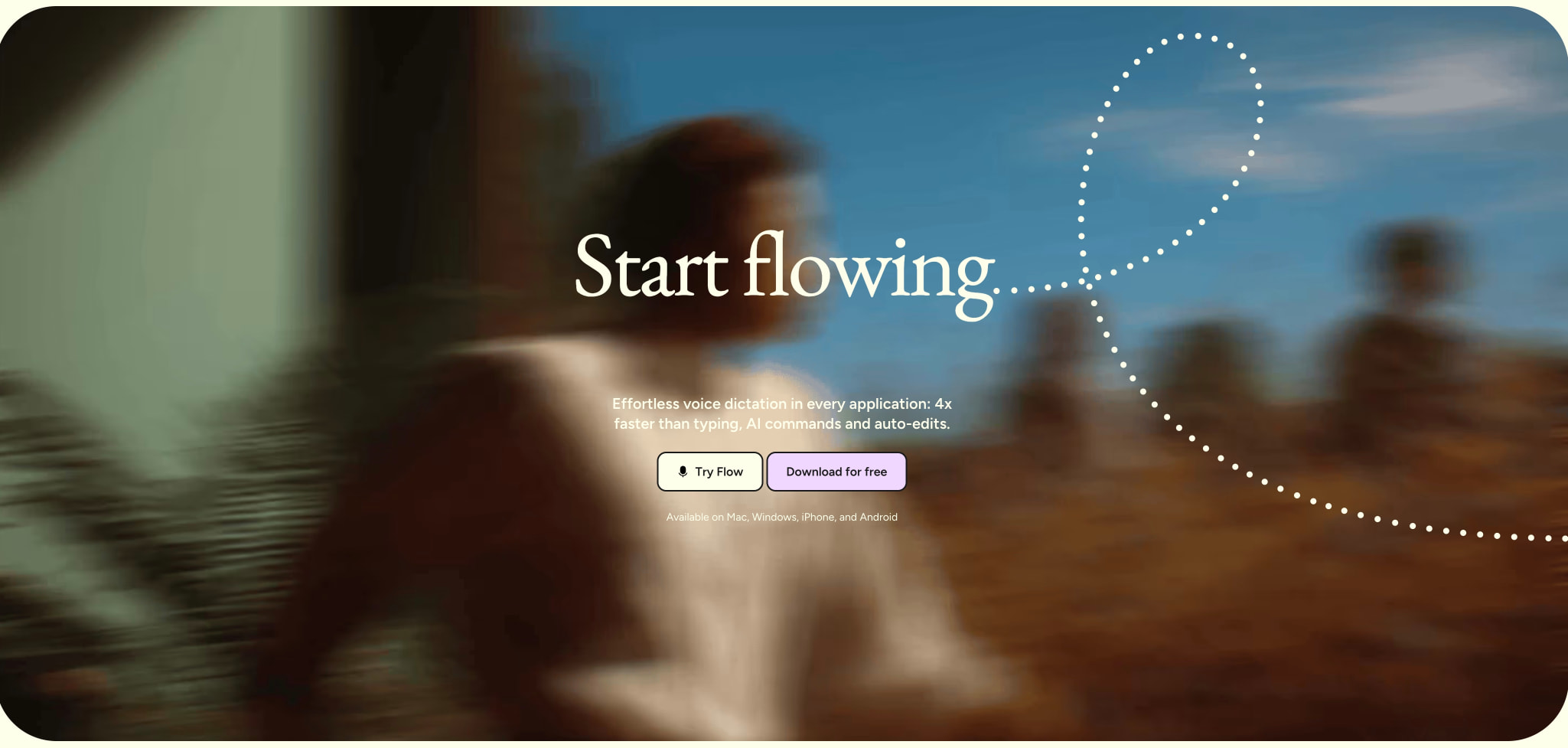 About | Wispr Flow captured website design