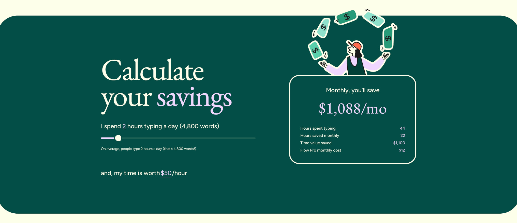Pricing | Wispr Flow captured website design