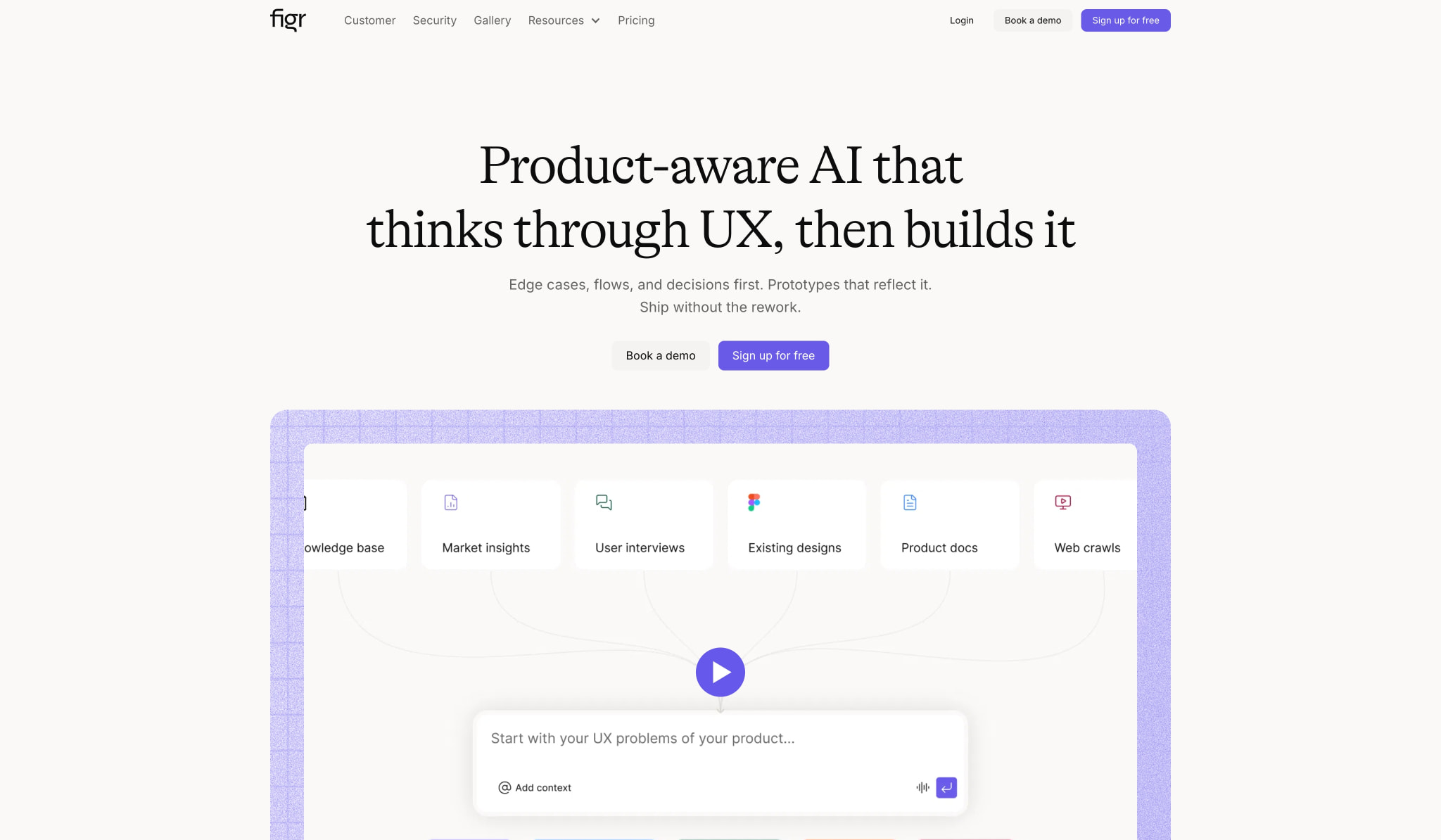Figr - AI Design Agent for Product Teams | Ship UX Faster captured website design