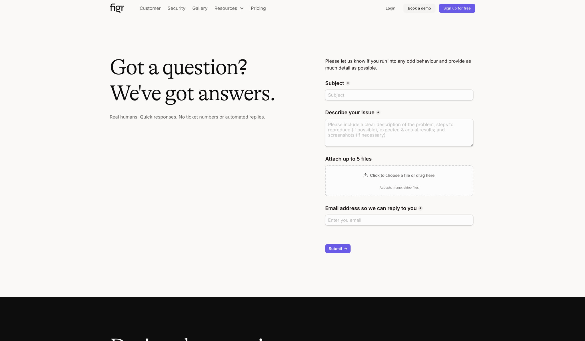 Talk to Figr | Get Your Product Design Questions Answered captured website design