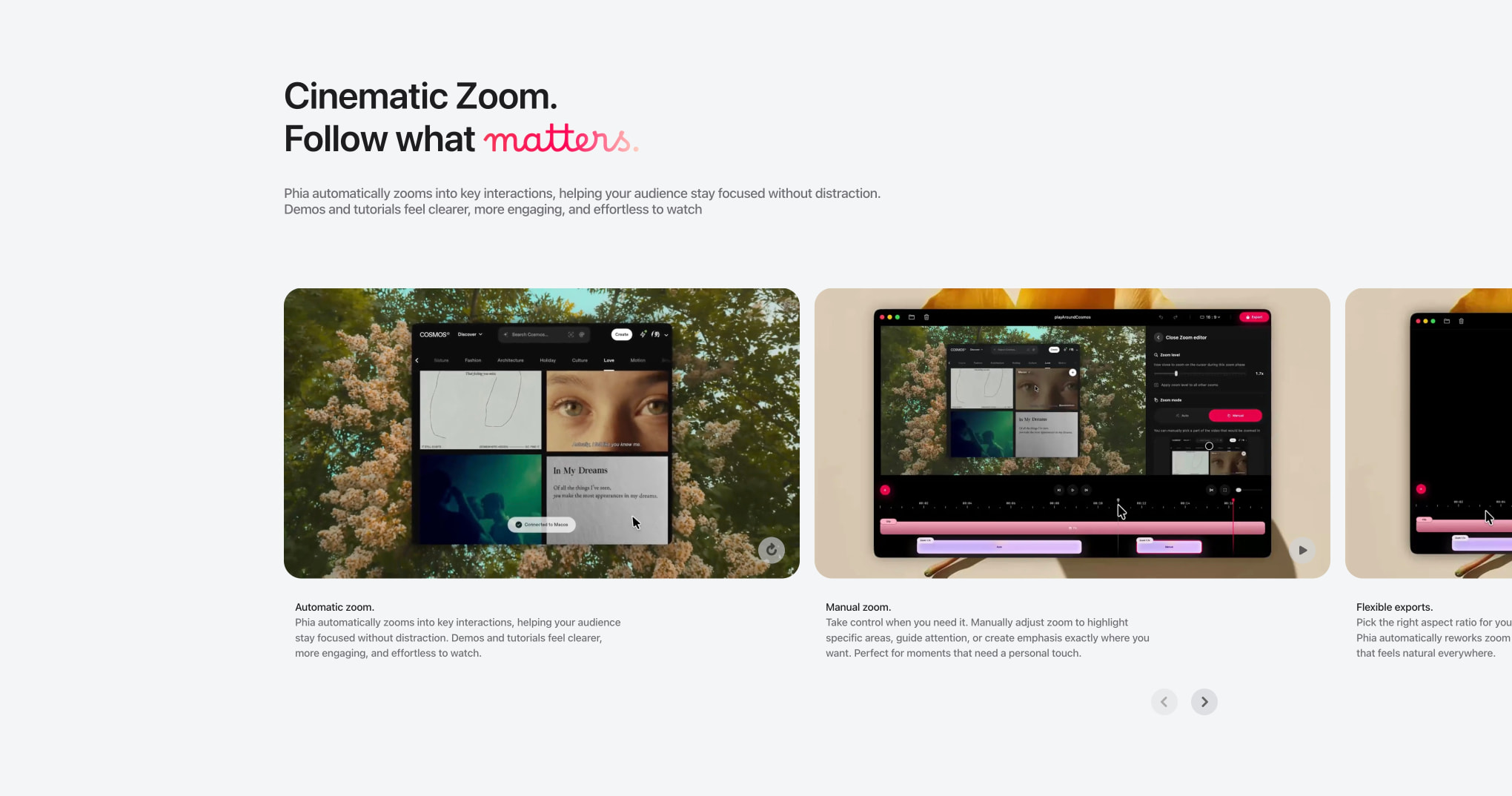 Phia — Beautiful Screen Recorder for macOS captured website design