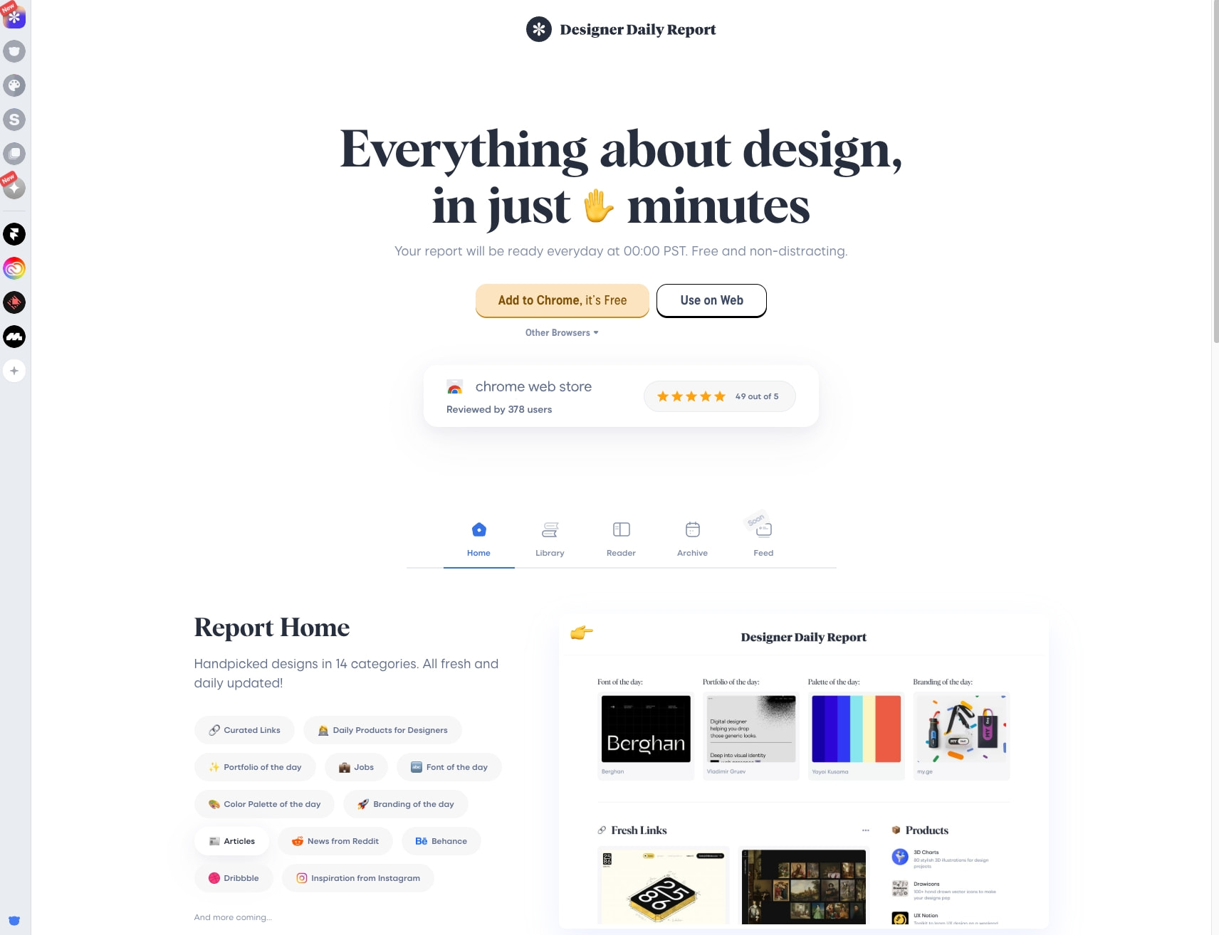 Designer Daily Report captured website design