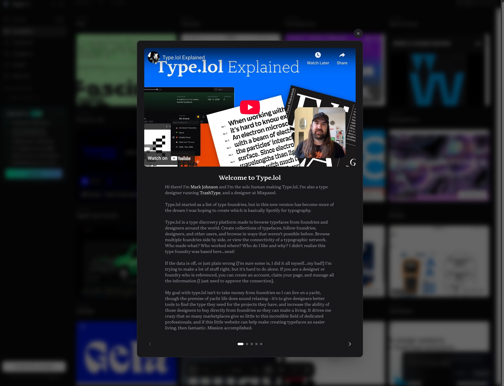 Type.lol - Independent Type Foundry Index captured website design