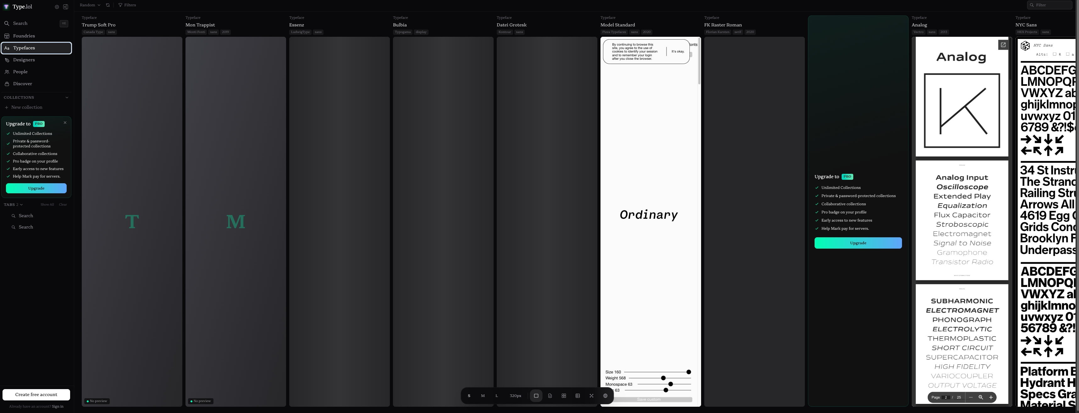Type.lol - Independent Type Foundry Index captured website design