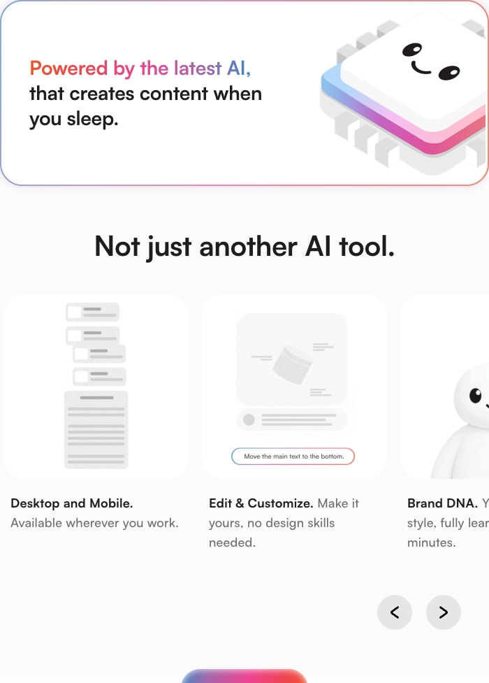 Holo | Create 100's of ads, emails and social posts. captured website design