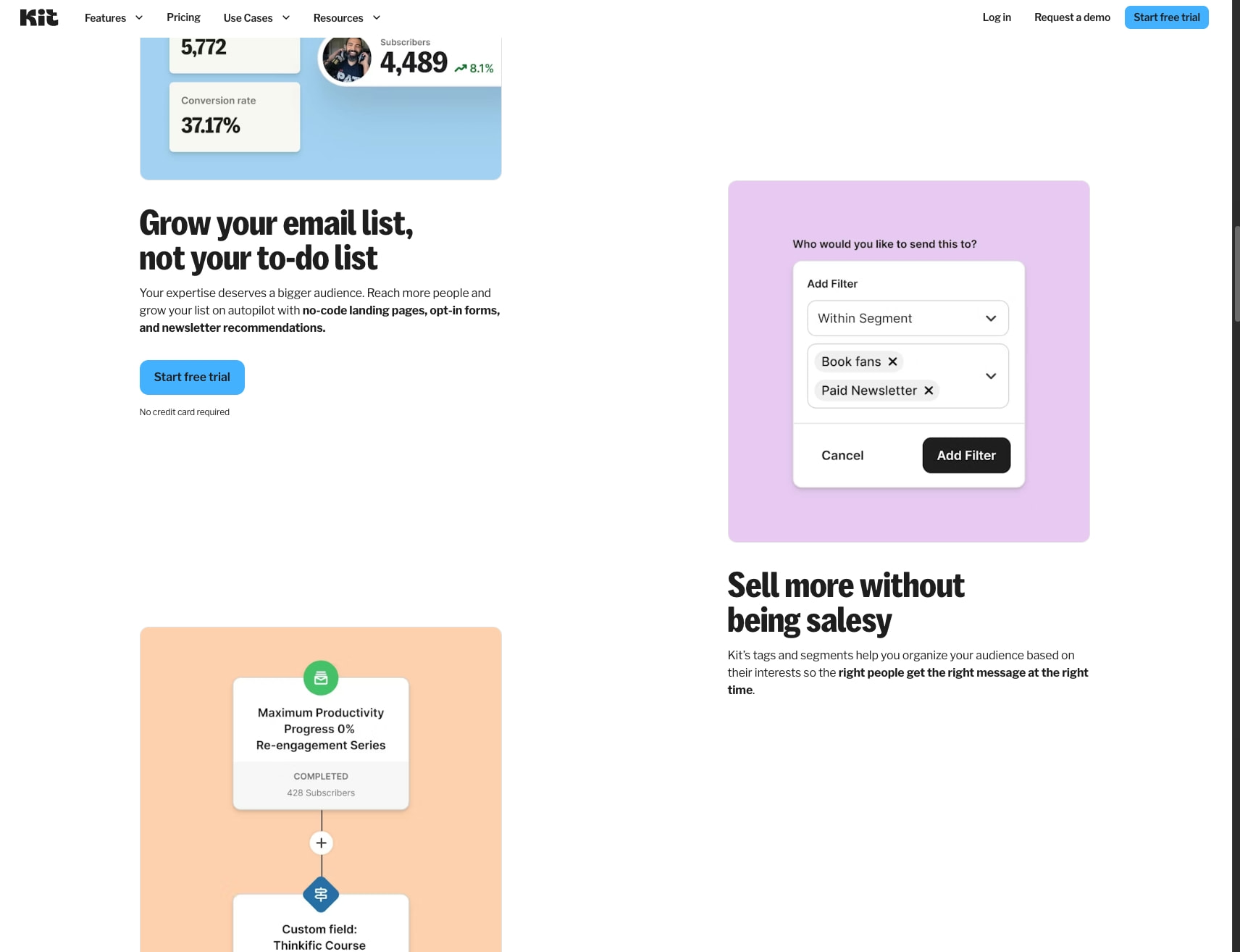 Kit: Automated Email Marketing & Newsletter Platform (formerly ConvertKit) captured website design