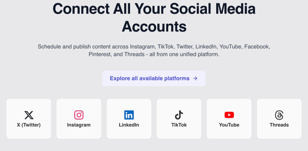 PostNext: AI-Powered Social Media Scheduler & Calendar App captured website design