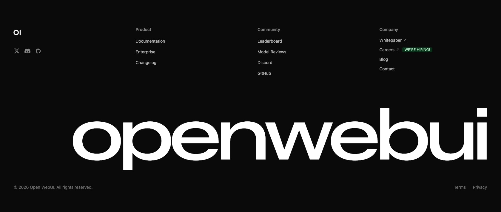 Open WebUI: Self-Hosted AI Platform captured website design