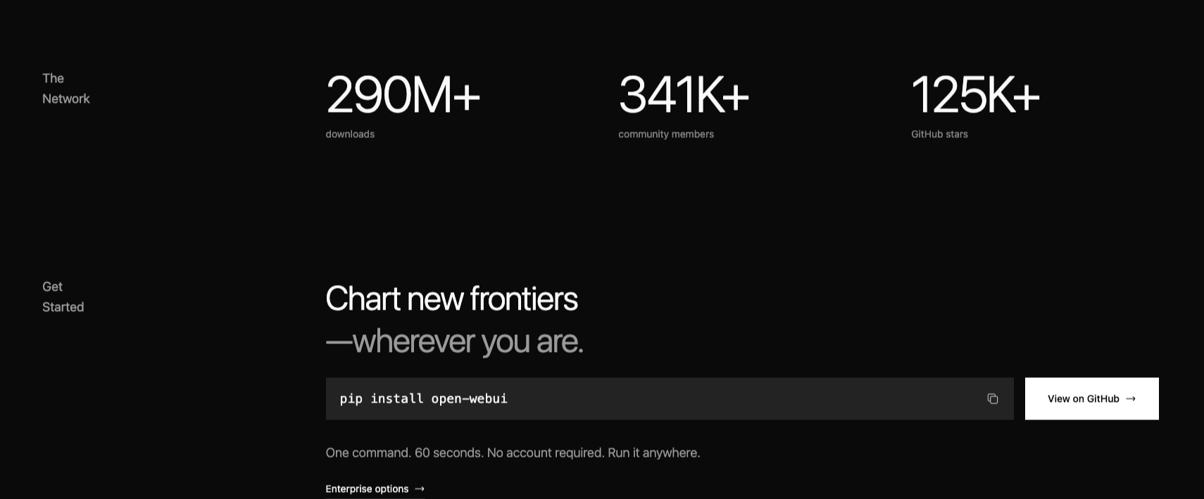 Open WebUI: Self-Hosted AI Platform captured website design