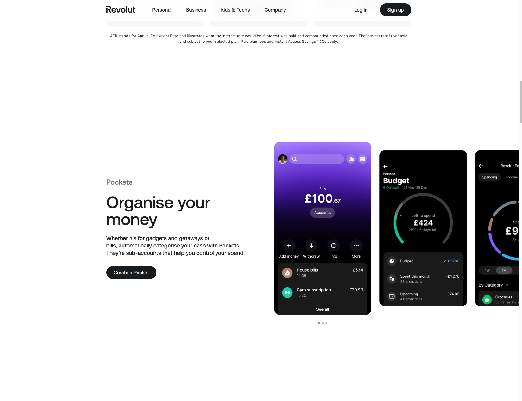 Revolut | All-in-one Finance App for your Money | Revolut United Kingdom captured website design