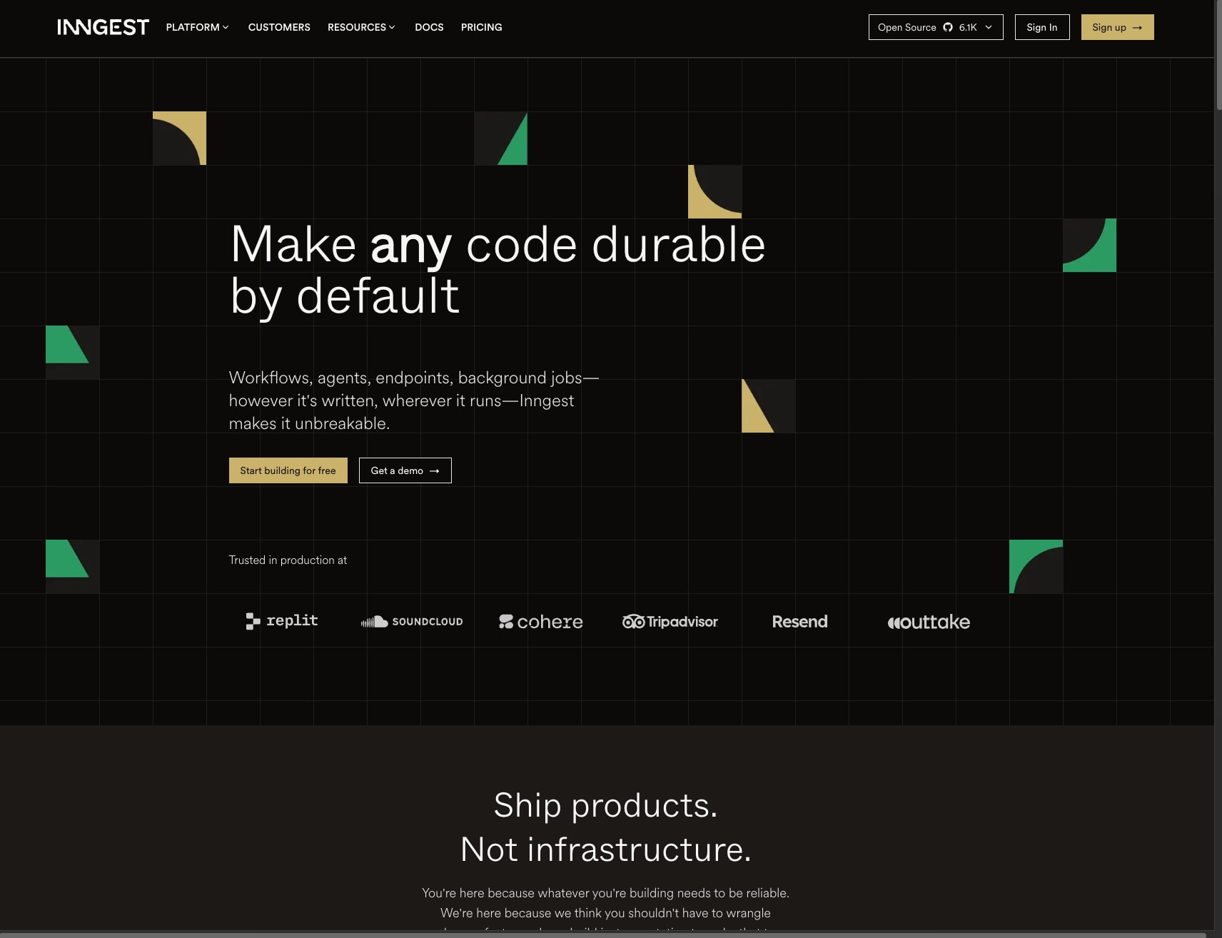 AI and backend workflows, orchestrated at any scale captured website design