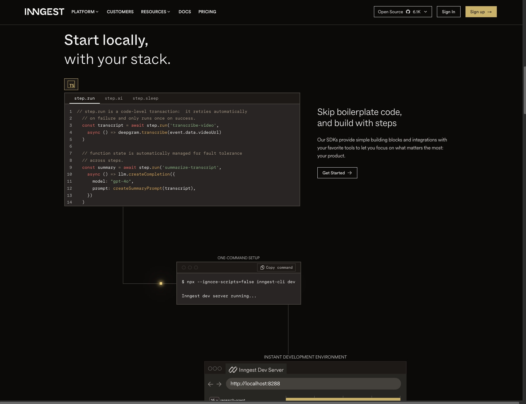 AI and backend workflows, orchestrated at any scale captured website design