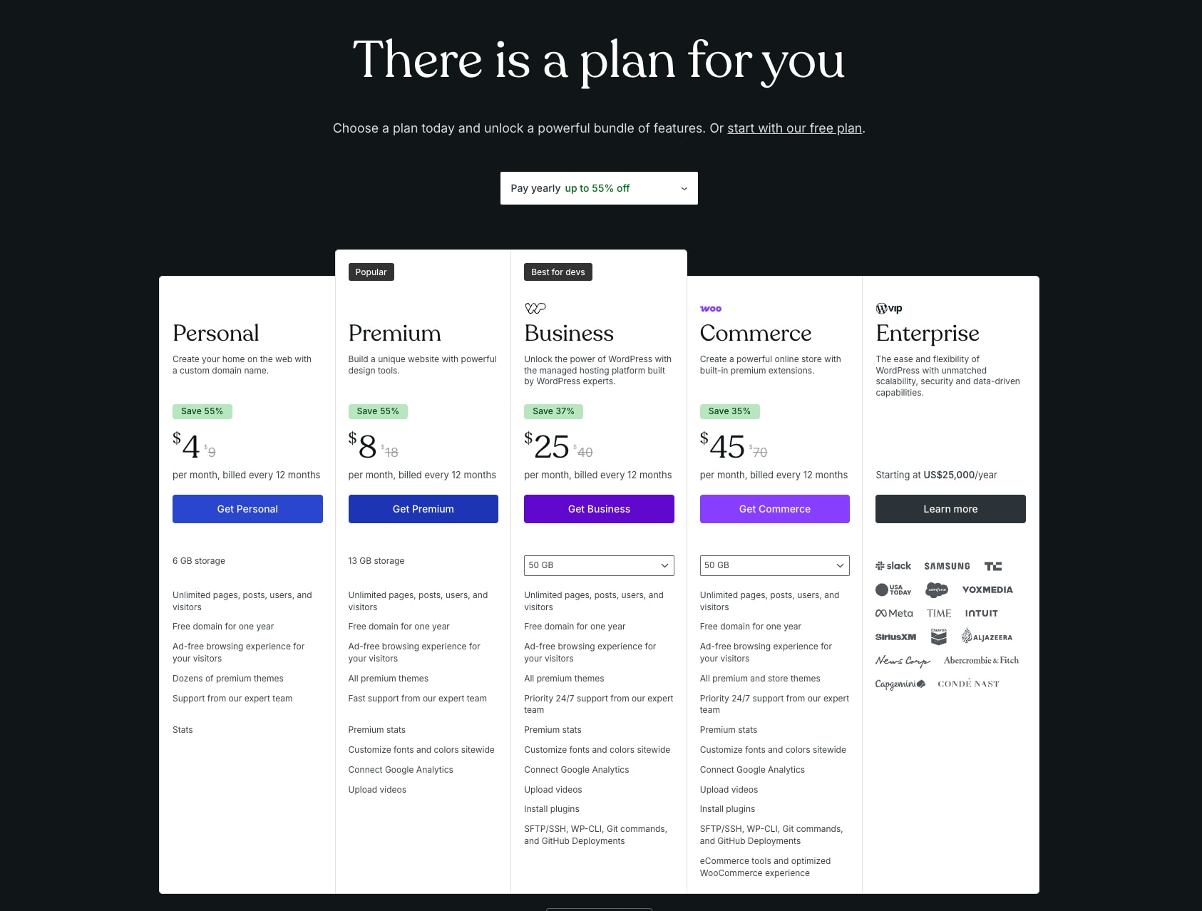 WordPress.com Pricing | Find the Perfect Plan for Your Site captured website design