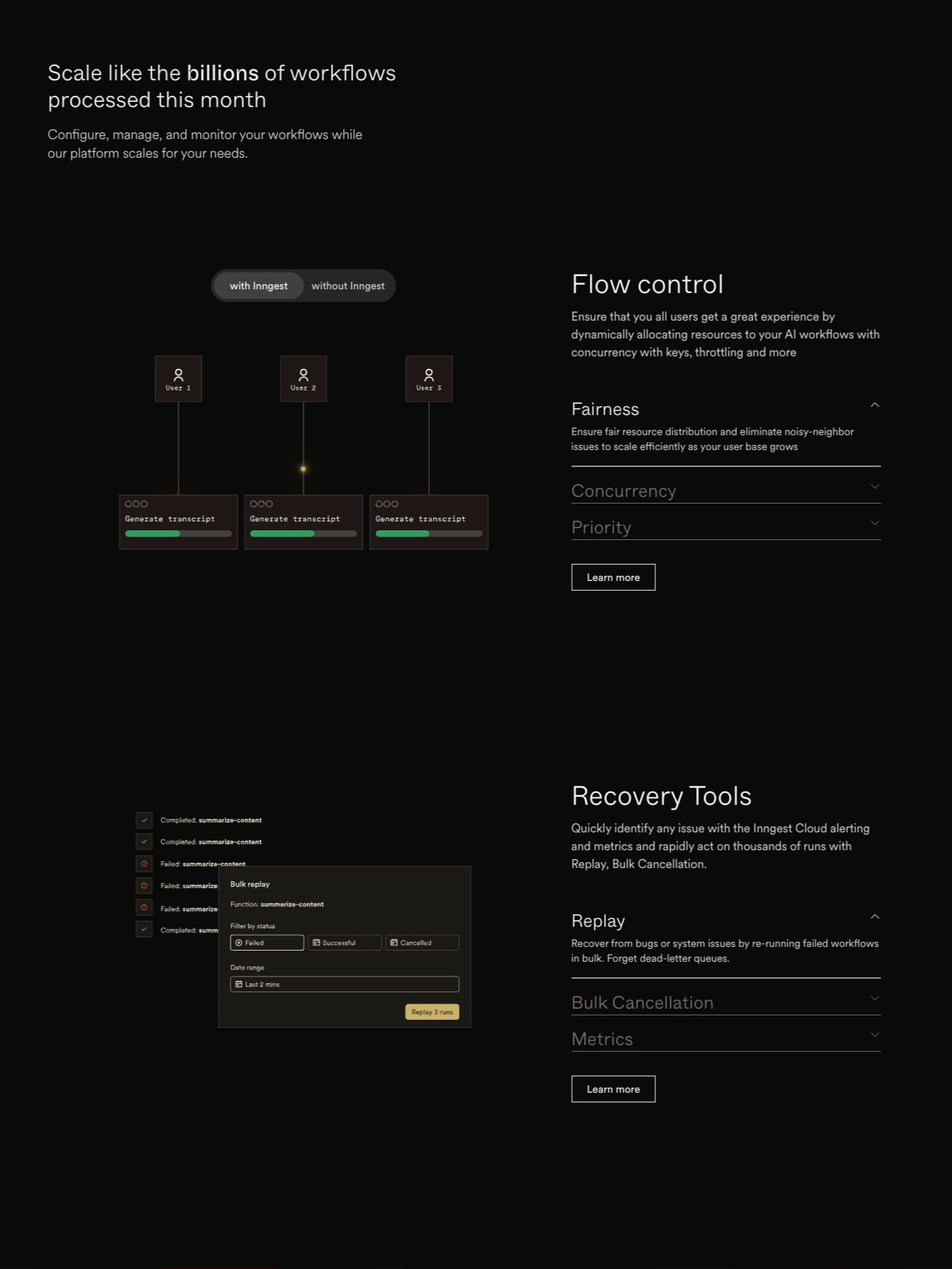AI and backend workflows, orchestrated at any scale captured website design
