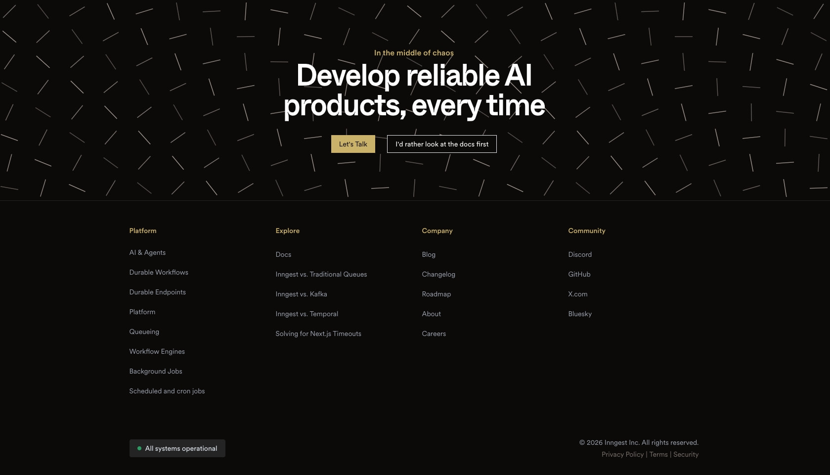 AI and backend workflows, orchestrated at any scale captured website design