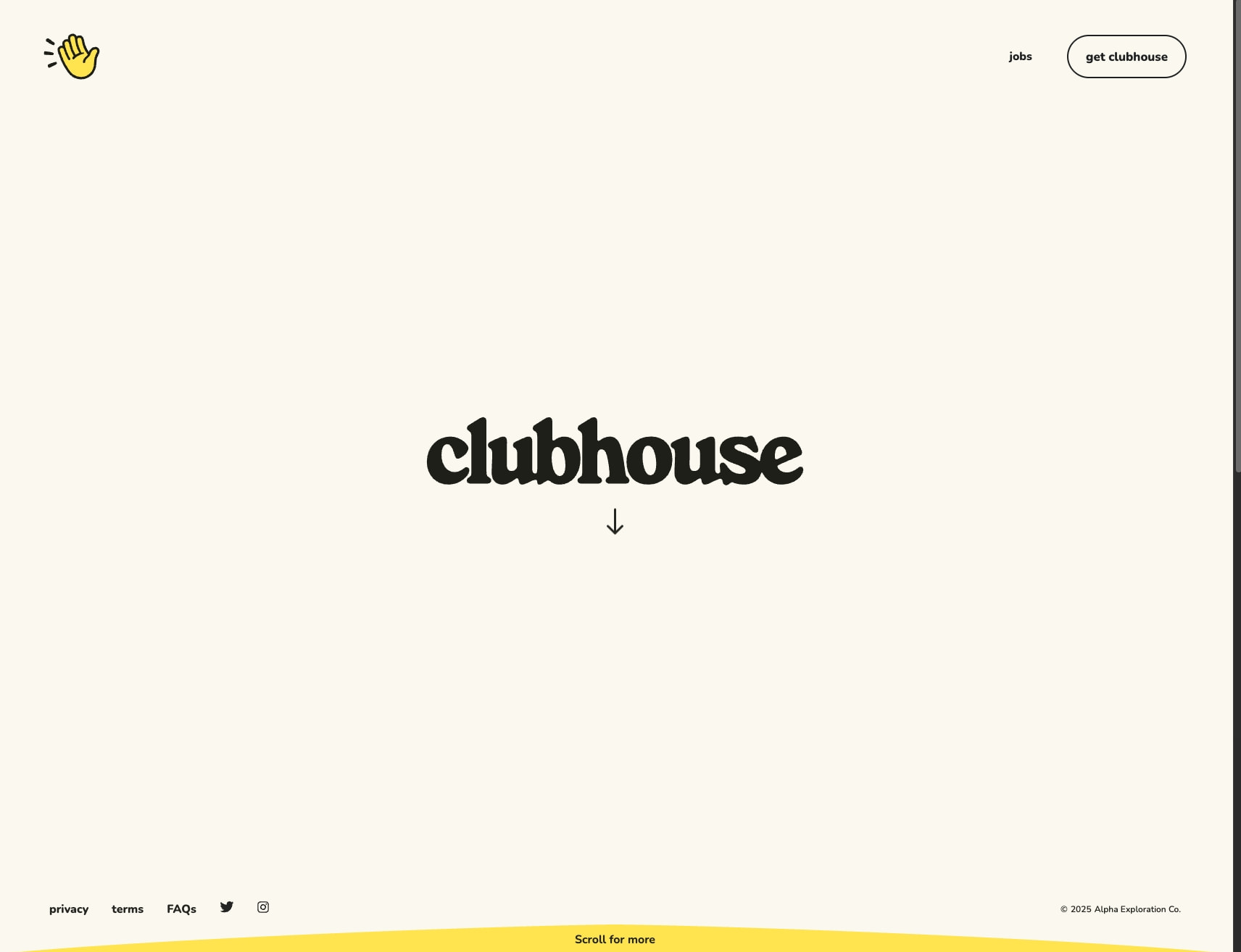 Clubhouse captured website design
