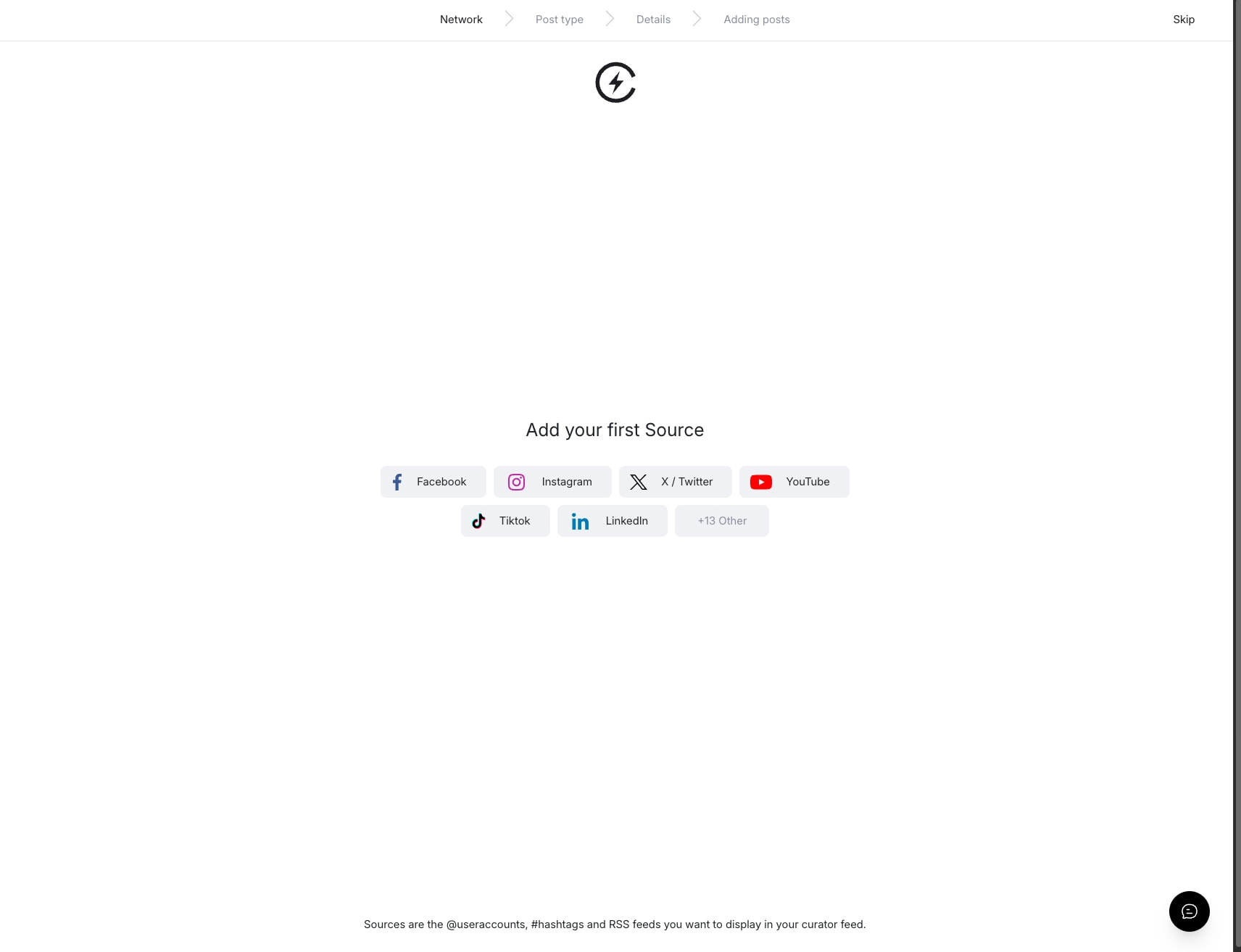 Curator Dashboard captured website design