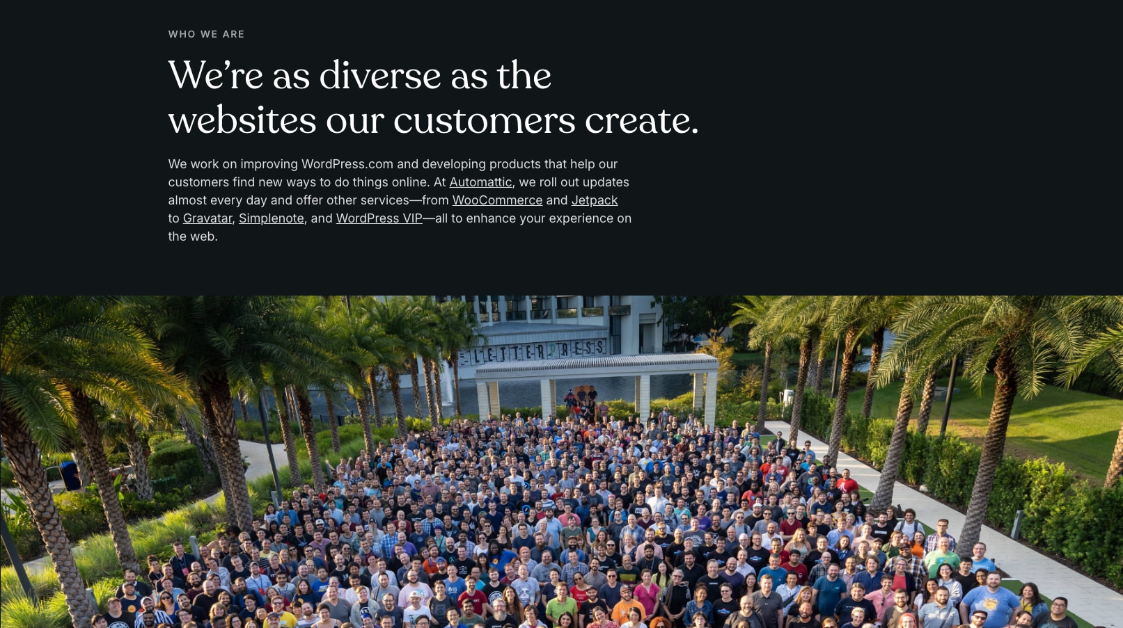 About Us | WordPress.com captured website design