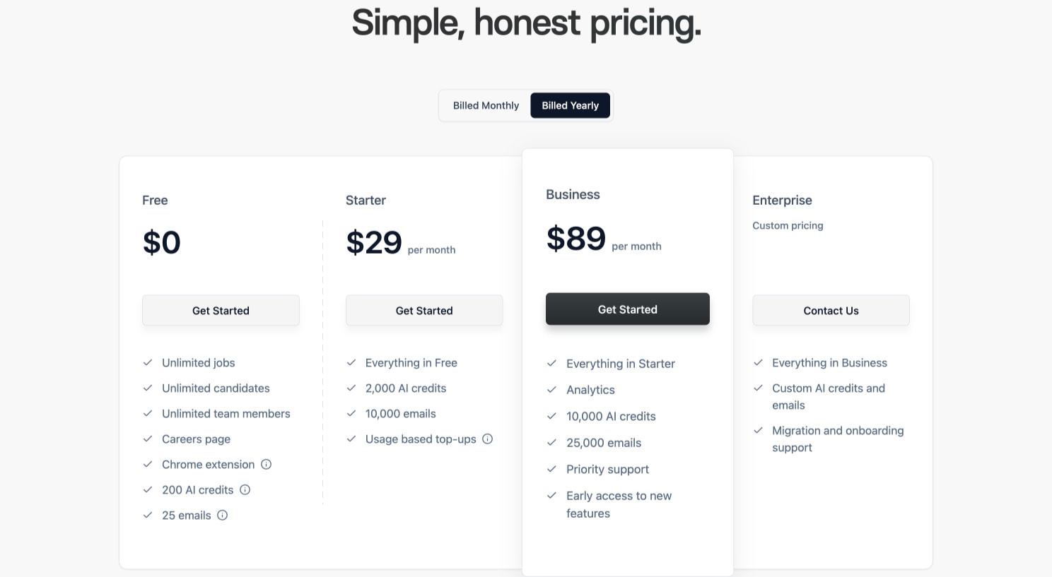 Binary | Hiring software that is fast, simple and AI powered captured website design