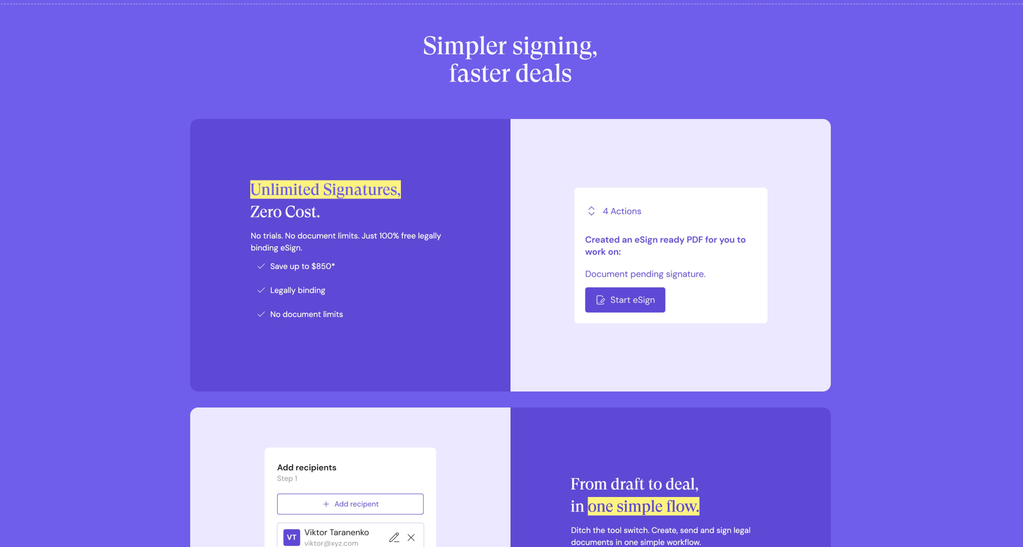 Free eSign captured website design