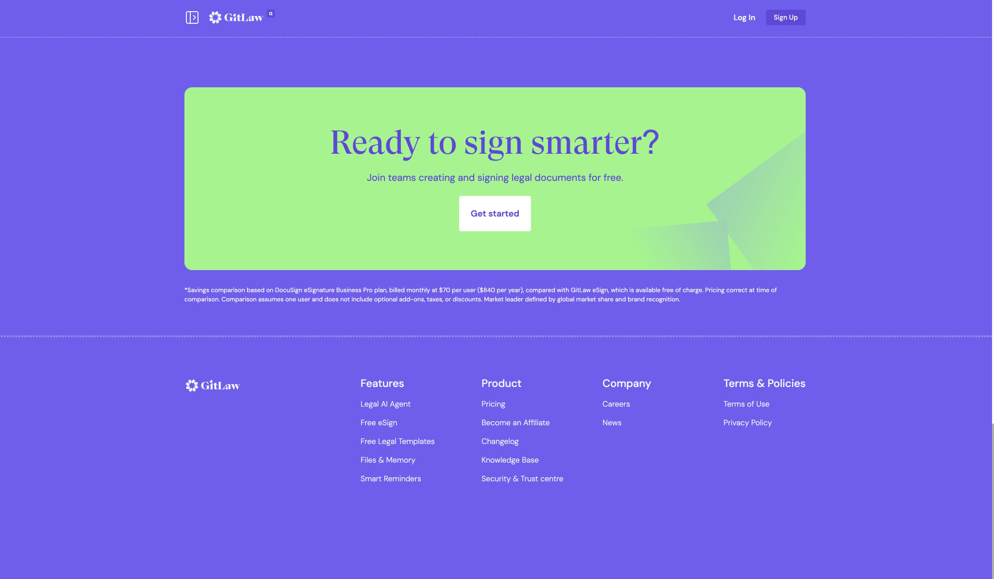 Free eSign captured website design