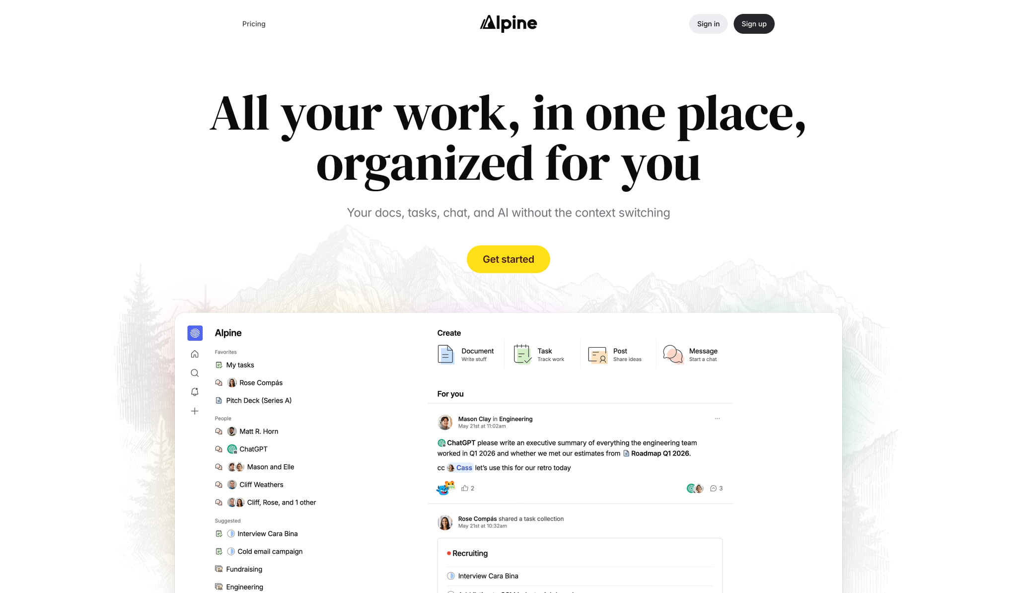 Alpine captured website design